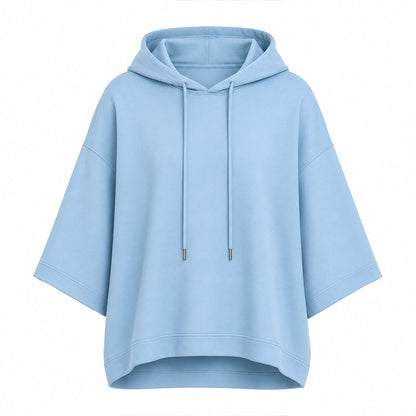 Dam Luvtröja med Lös Passform och Breda Ärmar, Ledig Sweatshirt