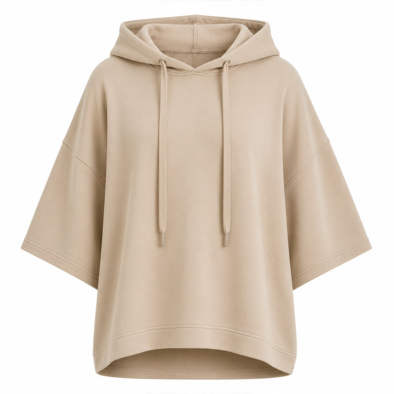 Dam Luvtröja med Lös Passform och Breda Ärmar, Ledig Sweatshirt