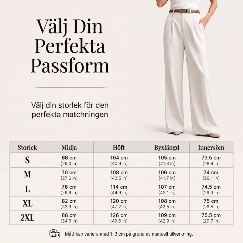 Kvinnors kostymbyxor med hög midja och vida ben