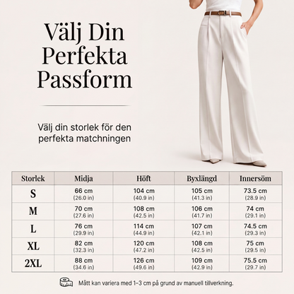 Kvinnors kostymbyxor med hög midja och vida ben