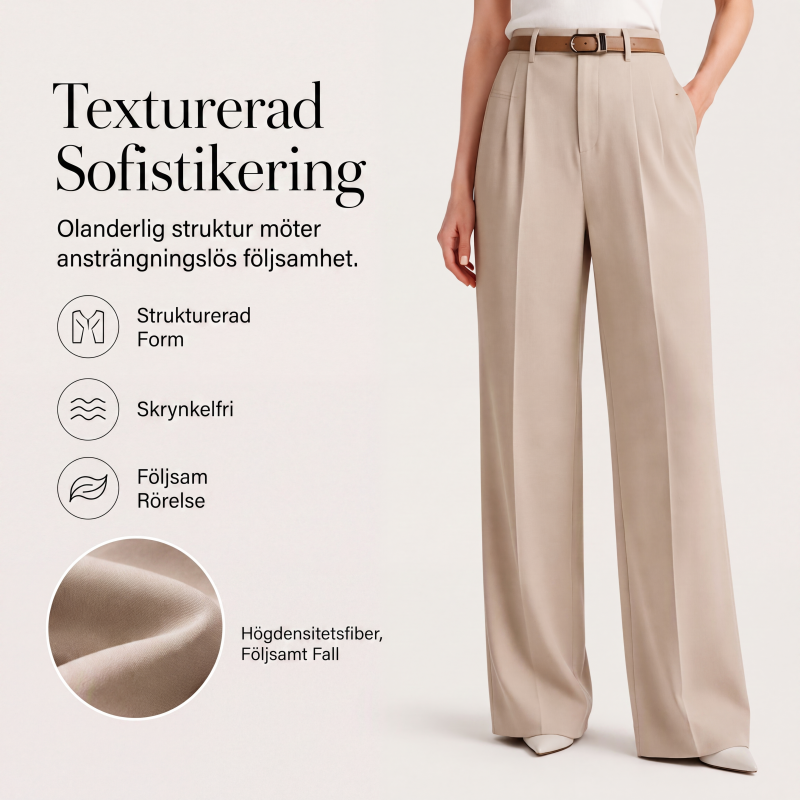Kvinnors kostymbyxor med hög midja och vida ben