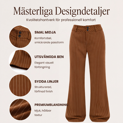 Kvinnors randiga utsvängda byxor