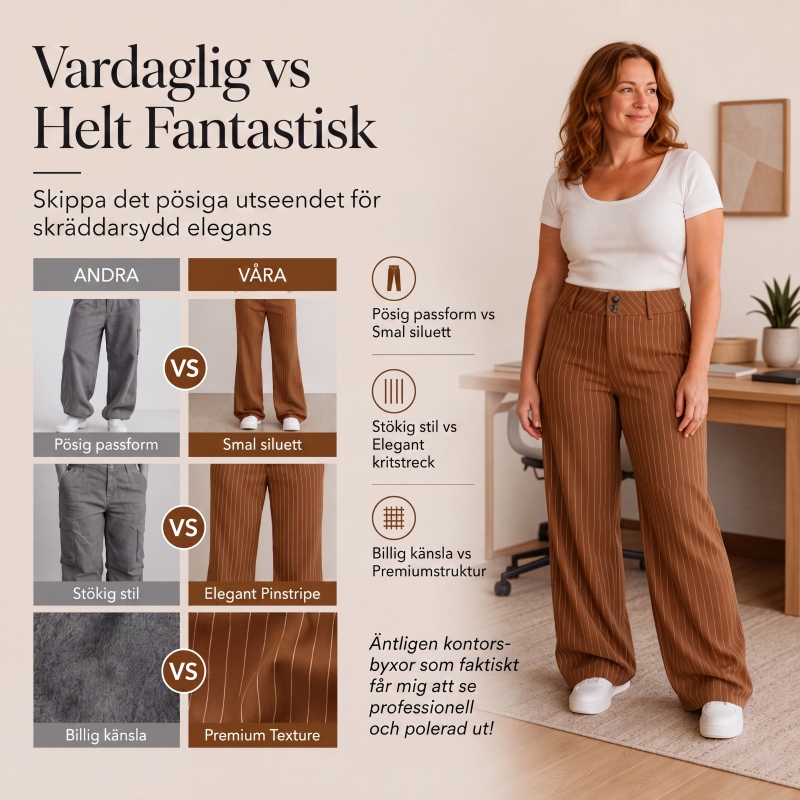 Kvinnors randiga utsvängda byxor