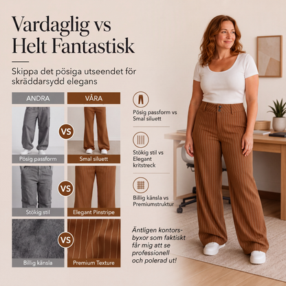 Kvinnors randiga utsvängda byxor