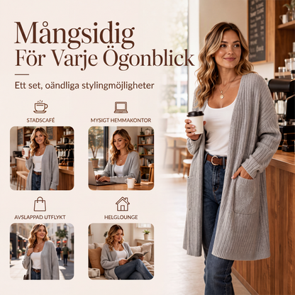 Damkofta med räfflad stickning