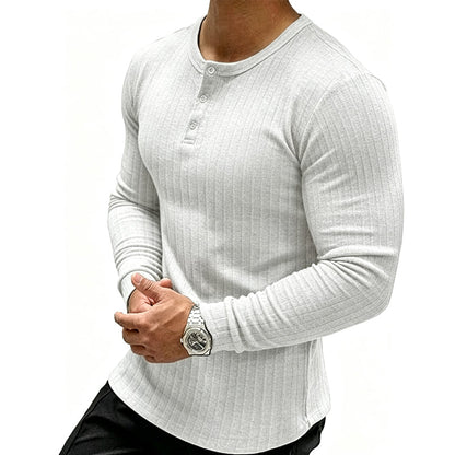 👕Henley-tröja i slim fit för män
