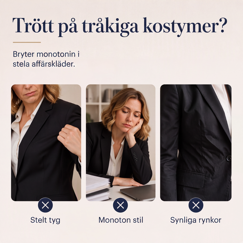 Kvinnors 3-delad kostymset: kavaj, topp och byxor