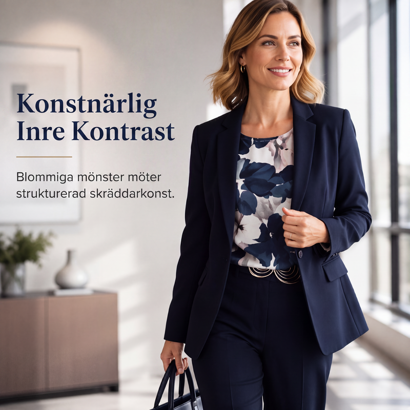 Kvinnors 3-delad kostymset: kavaj, topp och byxor