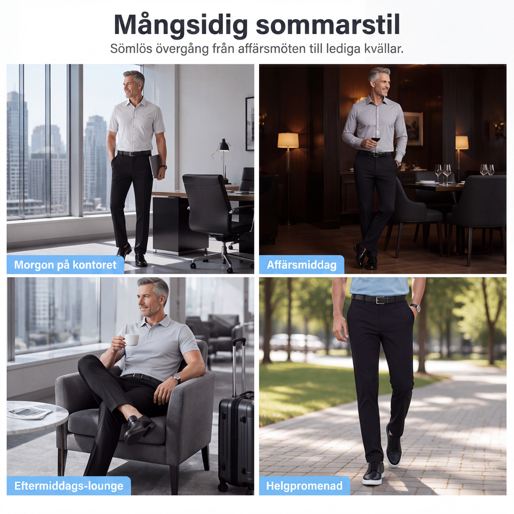 Klassiska fritidsbyxor i isilke för män