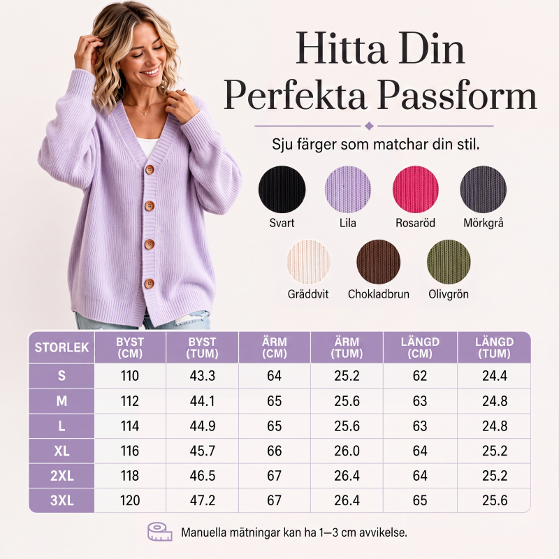 Stickad cardigan i oversize med V-ringning för kvinnor