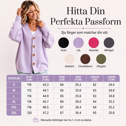 Stickad cardigan i oversize med V-ringning för kvinnor