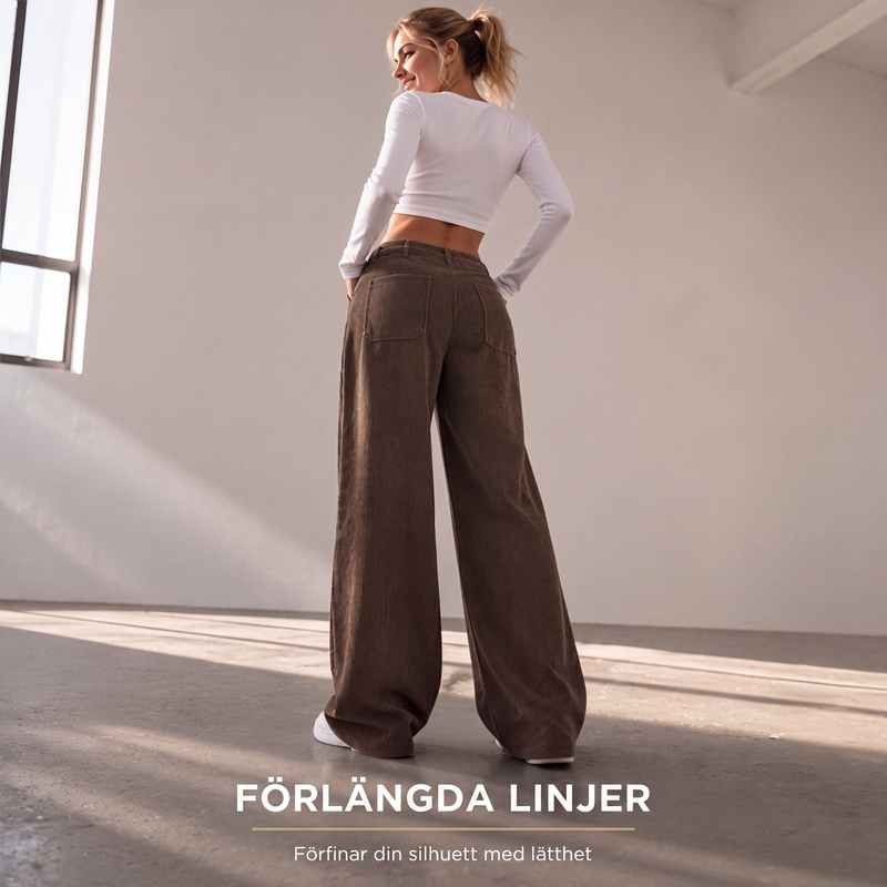 🎁Nyhet &50% RABATT! Kvinnors lediga vida byxor med lös passform