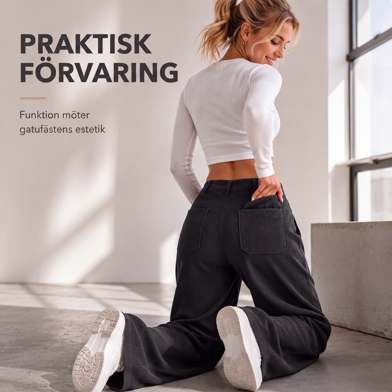 🎁Nyhet &50% RABATT! Kvinnors lediga vida byxor med lös passform