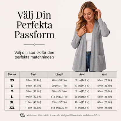 Kvinnors ledig cardigan med öppen framsida och fickor