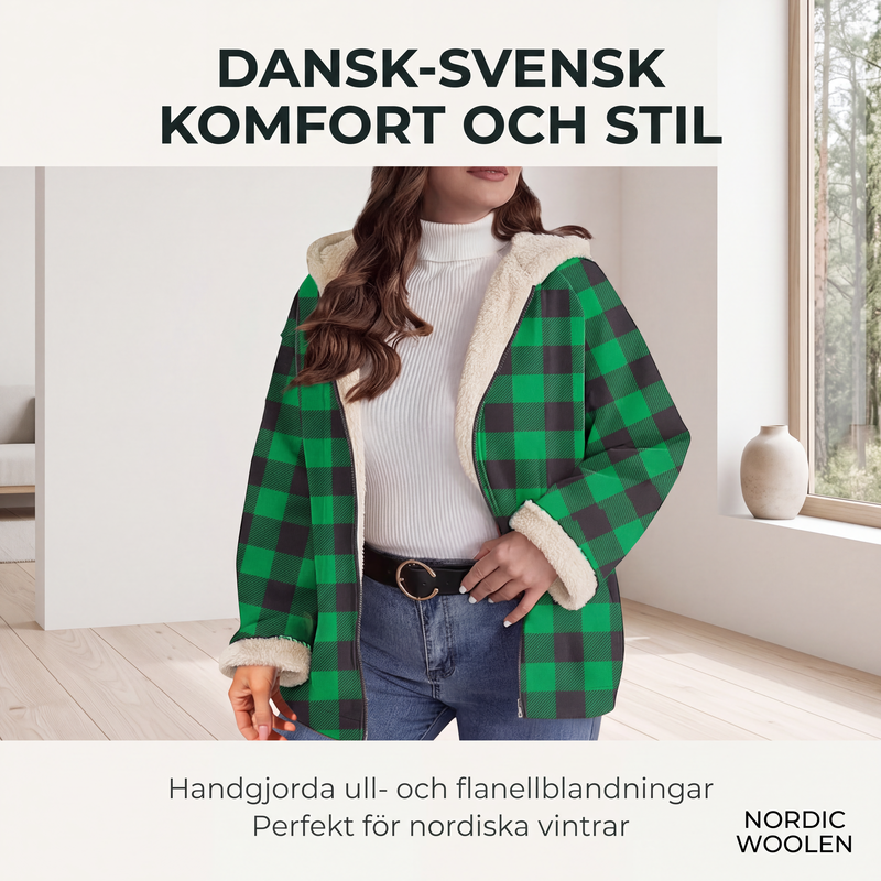 Kvinnors förtjockad huvjacka med dragkedja