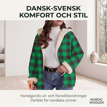 Kvinnors förtjockad huvjacka med dragkedja