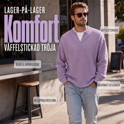 Skiktad komfort vaffel-T-shirt