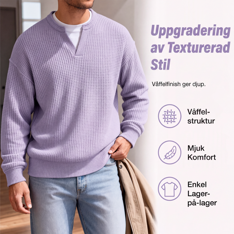 Skiktad komfort vaffel-T-shirt