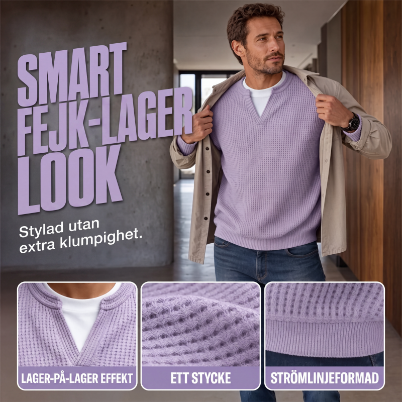 Skiktad komfort vaffel-T-shirt
