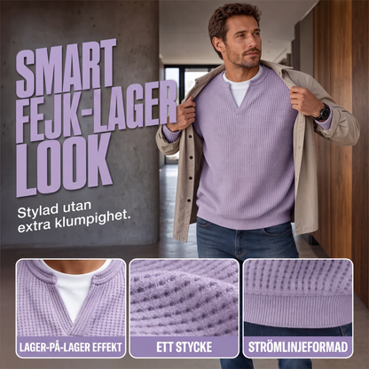 Skiktad komfort vaffel-T-shirt