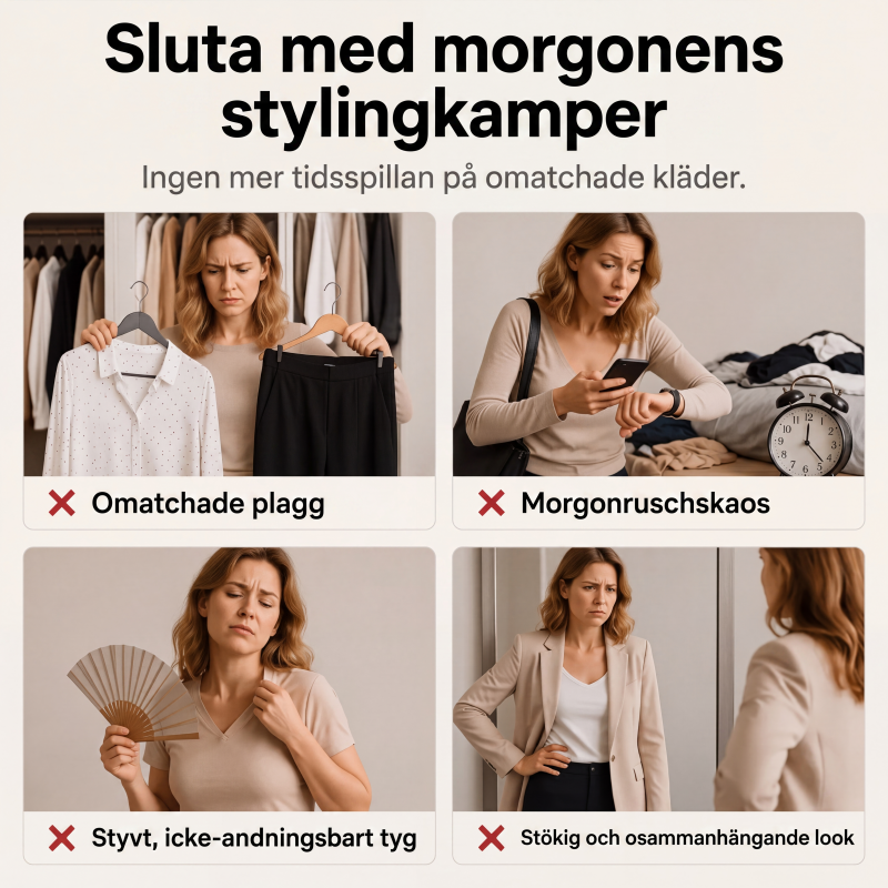 Tvådelat set för kvinnor med randig långärmad topp och byxor