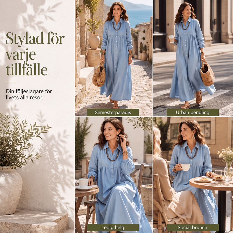💰 Halva priset! 👗 Maxiklänning med enkel och bekväm passform – mjukt fallande tyg, lätt att bära hela dagen.✨