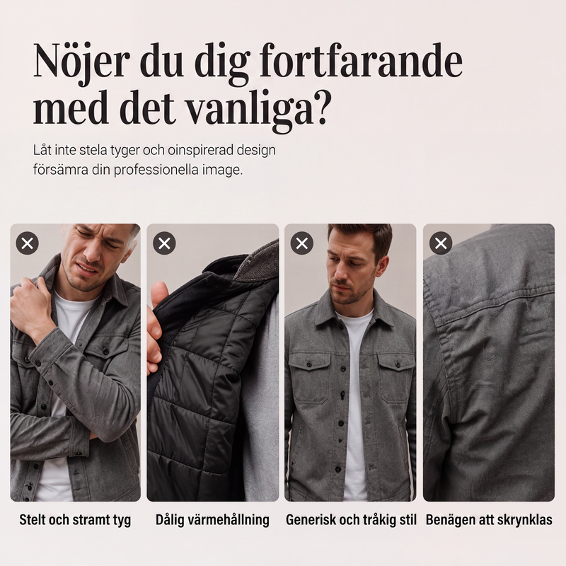 Jacka i konstläder med schackmönster för män