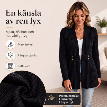 Ribbad kofta för kvinnor
