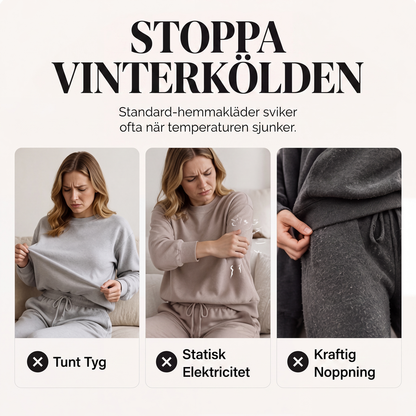 Set med lurkade tröja och byxor i kabelstickad plysch för kvinnor