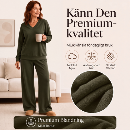 Set med axelbandslös tröja och byxor för kvinnor