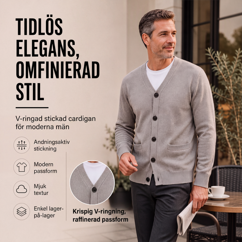 Kopplad tröja med V-ringning för män, ledig stil