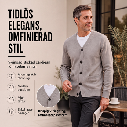 Kopplad tröja med V-ringning för män, ledig stil
