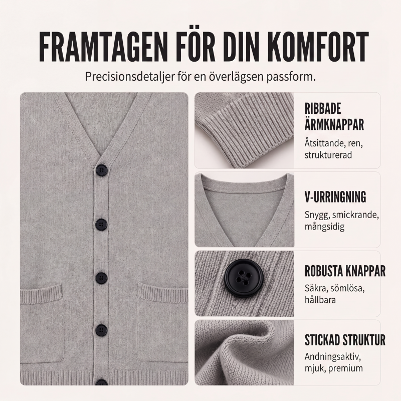 Kopplad tröja med V-ringning för män, ledig stil