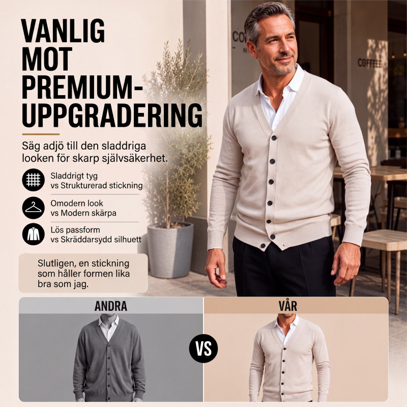 Kopplad tröja med V-ringning för män, ledig stil