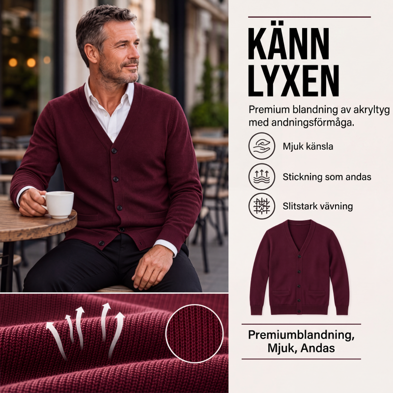 Kopplad tröja med V-ringning för män, ledig stil