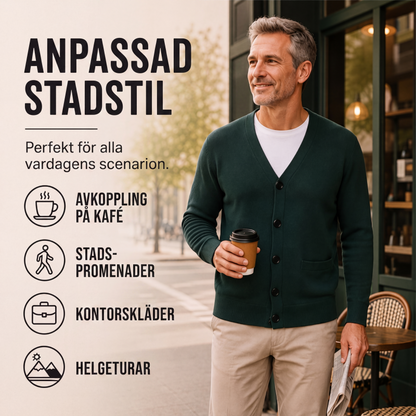 Kopplad tröja med V-ringning för män, ledig stil