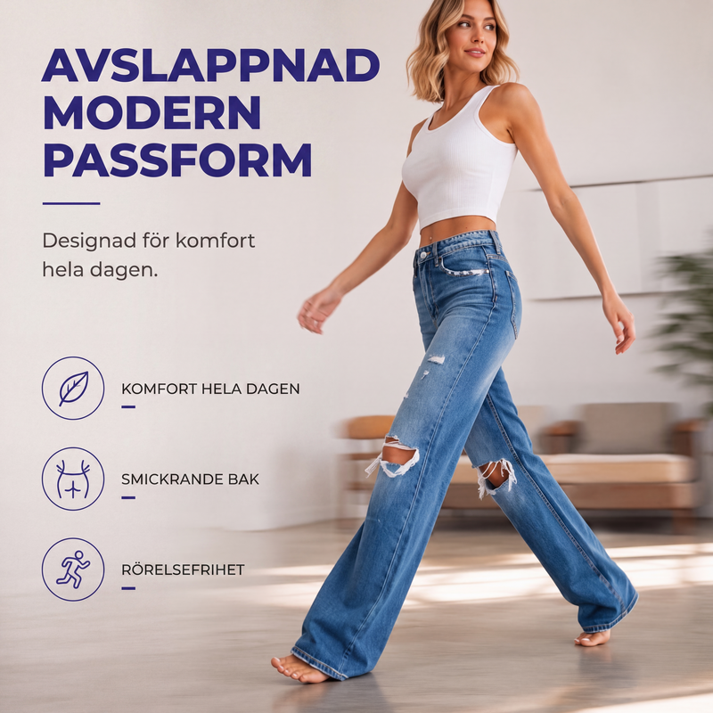 👖Chica jeans med hög midja och revor för kvinnor