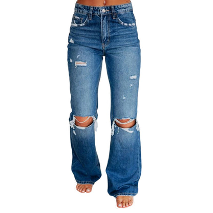 👖Chica jeans med hög midja och revor för kvinnor