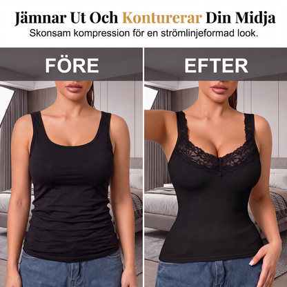 👩Damlinne med spets, storlek i plusstorlek, figursydd