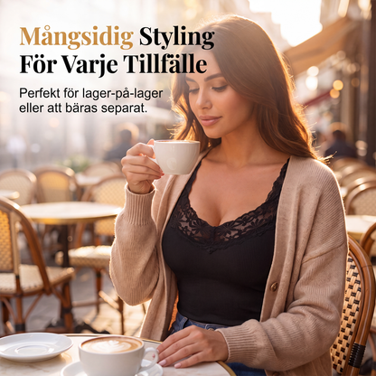 👩Damlinne med spets, storlek i plusstorlek, figursydd