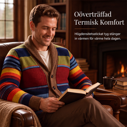 🌈Herrkofta med sjalkrage och ränder