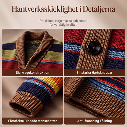 🌈Herrkofta med sjalkrage och ränder