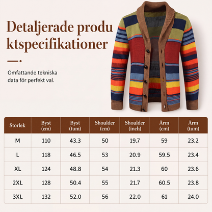 🌈Herrkofta med sjalkrage och ränder