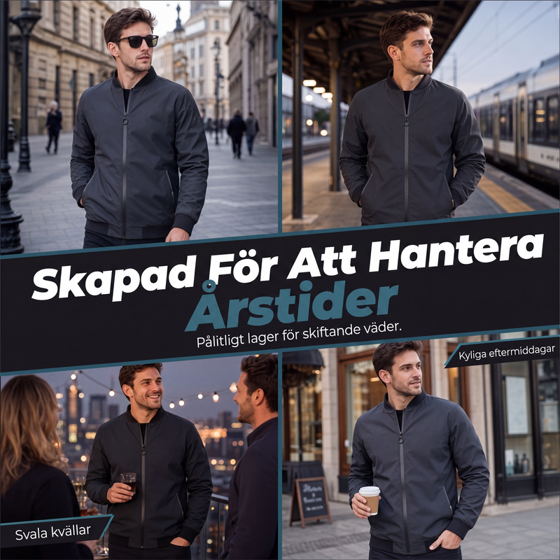 Klassisk ledig bomberjacka för män