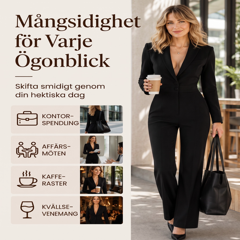 Kvinnors eleganta kavaj-jumpsuit