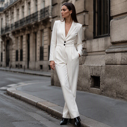 Kvinnors eleganta kavaj-jumpsuit