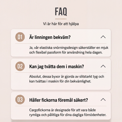 Kvinnors lediga cargobyxor med dragsko