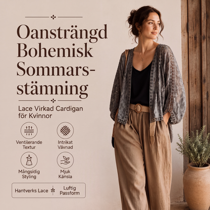 Damernas löst hängande hålig spetskofta