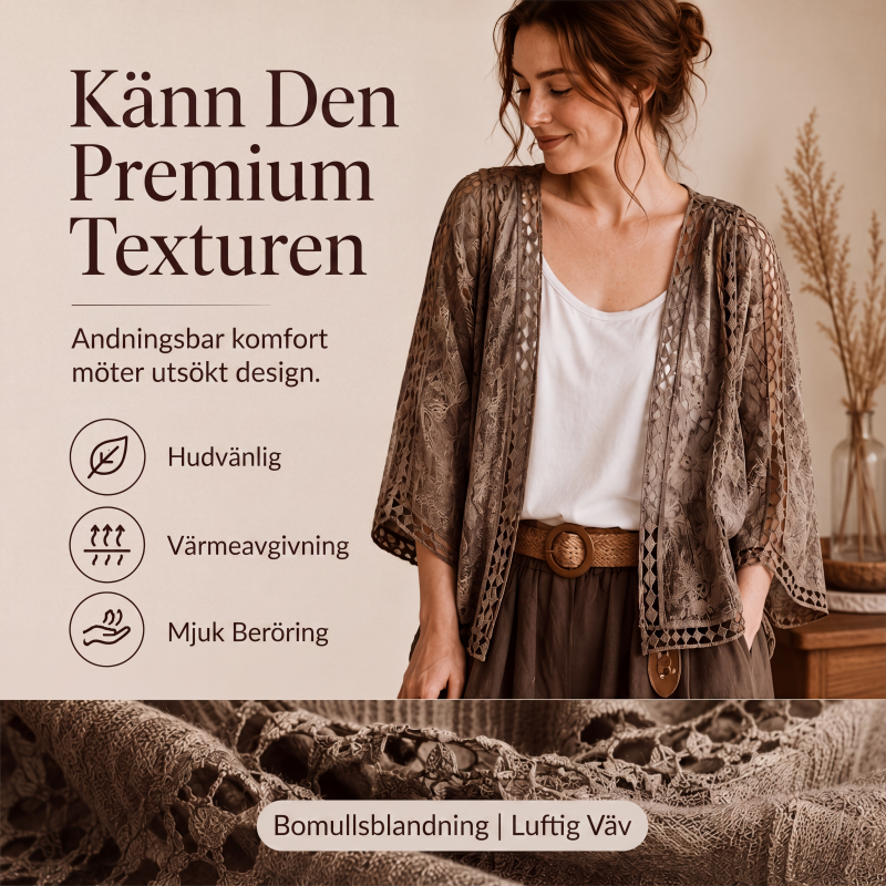 Damernas löst hängande hålig spetskofta