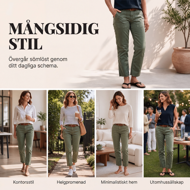 👖Lediga cargobyxor för kvinnor med raka ben
